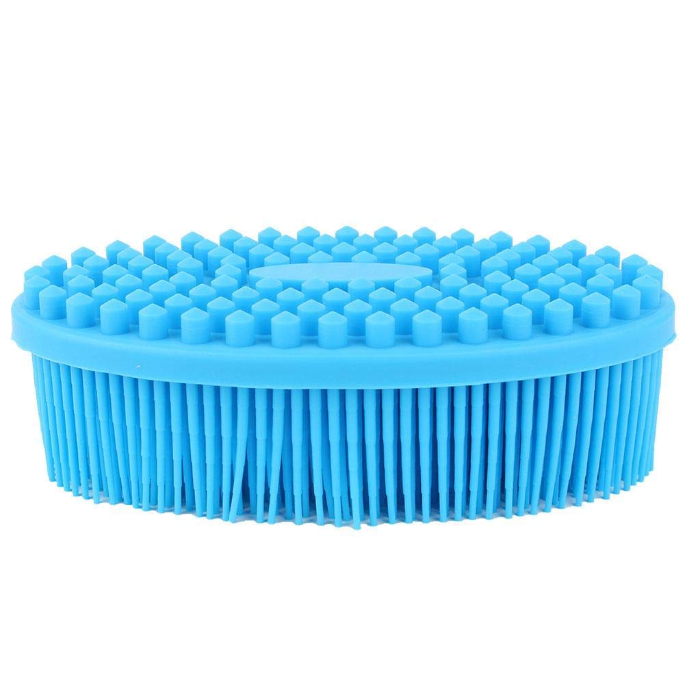 Alomejor Silicone Baby Bath Brush Silicone Baby Sensory Brush Silicone Shower Skin Massage Brush for Baby Body Hair Washer(Blue)