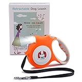 REXBETI Retractable Dog Leash, 16 Feet Extendable Leash with Lights For Small Dogs - Easy Grip, Lock & Release Mechanism, Build-in LED Flashlight