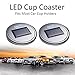 Luxxis Led Cup Holder Coaster – Interior Car Lights, Waterproof Bottle Drinks, Vibration Sensor and Solar USB Charging, Universal 7-Color Lights, 17 Different Modes, Cool Car Accessories [Set of 2]