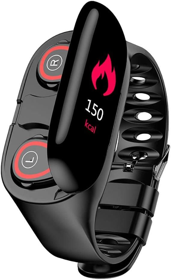 Concey Wireless In-ear Earphone, Smart Watch Built-in Bluetooth 5.0 Stereo Headset,Sports Smart Watches Wristband Bracelet Compatible With Most Smartphone for Women Men