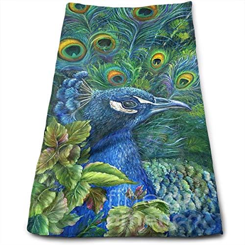 qfluXKM Custom Washcloths Face Towel-Beautiful-Elegant-Peacock Extra Absorbent Towel for Bathroom/Kitchen/Spa,11.8 ¡Á 27.5 Inches