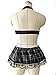 M_Eshop Plus Size Schoolgirl Lingerie Set Sexy Uniform Cosplay Skirt (XXXL) Black