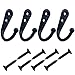 24 Pieces Coat Hooks Wall Mounted Robe Hook Single Coat Hanger No Scratch and 50 Pieces Screws （Black）