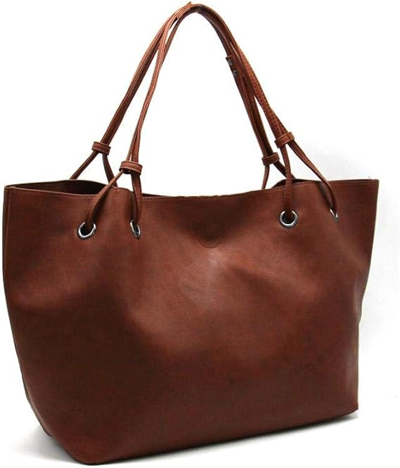 Large Soft Polyurethane Shopping Bag Shoulder Bag Daily Solid Color