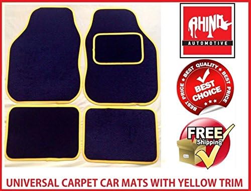 RHINO AUTO RhinoAutomotive© Universal Yellow Trim Carpet Car Mat Set - RW1029