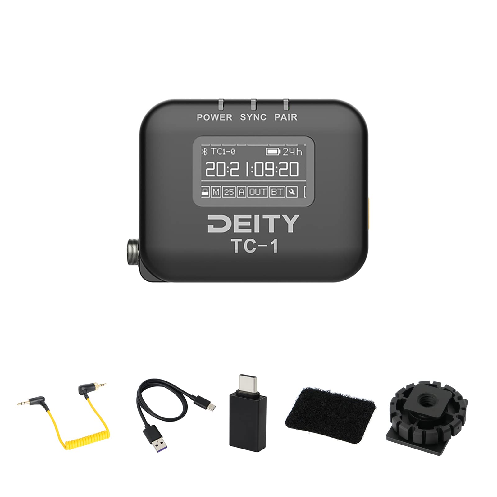 Deity TC-1 Wireless Timecode Generator 2.4G Radio Bluetooth 5.0 Support APP Control Timecode Box with DSLR Cold Shoe Mount for Video Shooting Film Shooting (1 PCS)