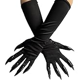 AUOCATTAIL Halloween Gothic Long Nails Gloves Festival Party Scary Props Mittens with Claws Costume Cosplay Accessories
