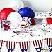 Bobee Red White and Blue Paper Lanterns, Party Decorations, 7 pack