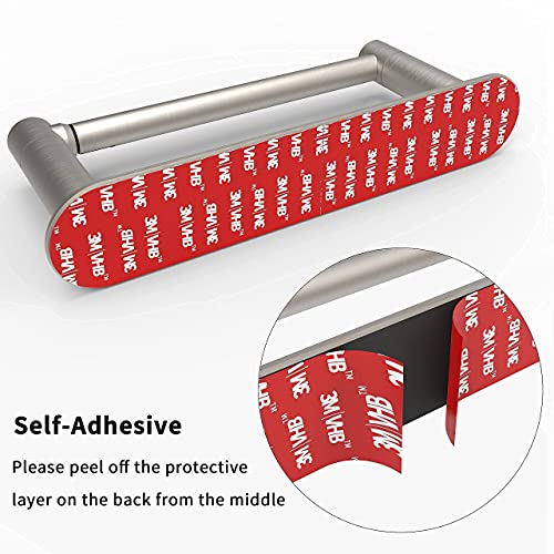WZRUA Self Adhesive Toilet Paper Holder Brushed Nickel Paper Roll Holder Stainless Steel & Zinc