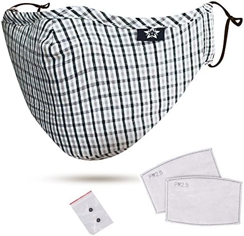 Fashion Reusable Cotton Half Face Dust Mouth Mask,Washable Outdoor Sports Face Masks with PM2.5 Carbon Filter Masks for Pollen,Flying,Allergies,Smoke,Dust