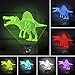 Elstey Dinosaur 3D Night Light Table Desk Lamp, 7 Colors Optical Illusion Touch Control Lights with Acrylic Flat & ABS Base & USB Cable for Christmas Gift