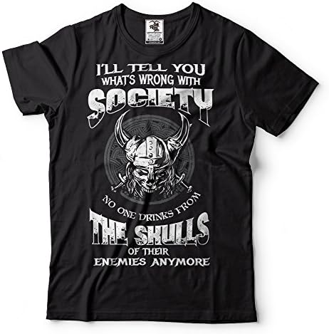 Viking T-Shirt Valhalla Viking Skulls Odin Valknut Tee Shirt