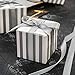 AWELL Small Candy Box Bulk 2x2x2 inch with Ribbon, Silver White Strips Box Party Favors Pack of 50