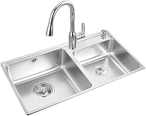 Fregadero de cocina Fregadero Doble Fregadero Reversible de Acero