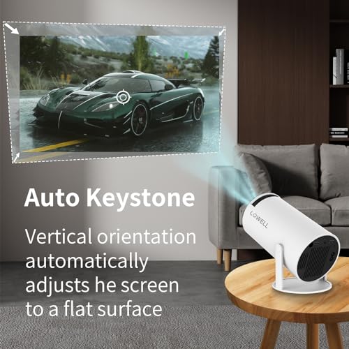 LQWELL HY300 PRO Mini Beamer, 4K 1080P Unterstützung, mit Android 11, WiFi 6, Bluetooth 5.0, unterstützt Airplay & Miracast, tragbarer Heim- und Outdoor-Projektor, für Android/iPhone/PC/Mac/Switch
