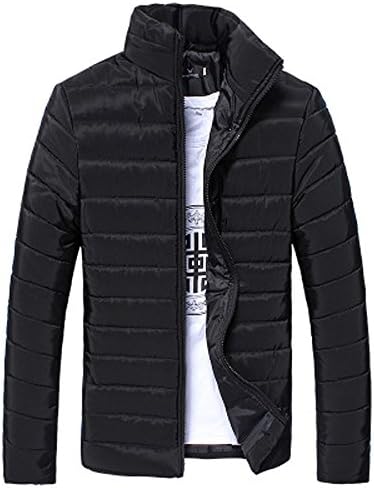 succeedtop Men's Big and Tall Lightweight Packable Puffer Jacket Men Casual Warm Cotton Stand Zipper Warm Winter Thick Coat Jacket Slim Coat Outwear (XXXXXL, Navy)
