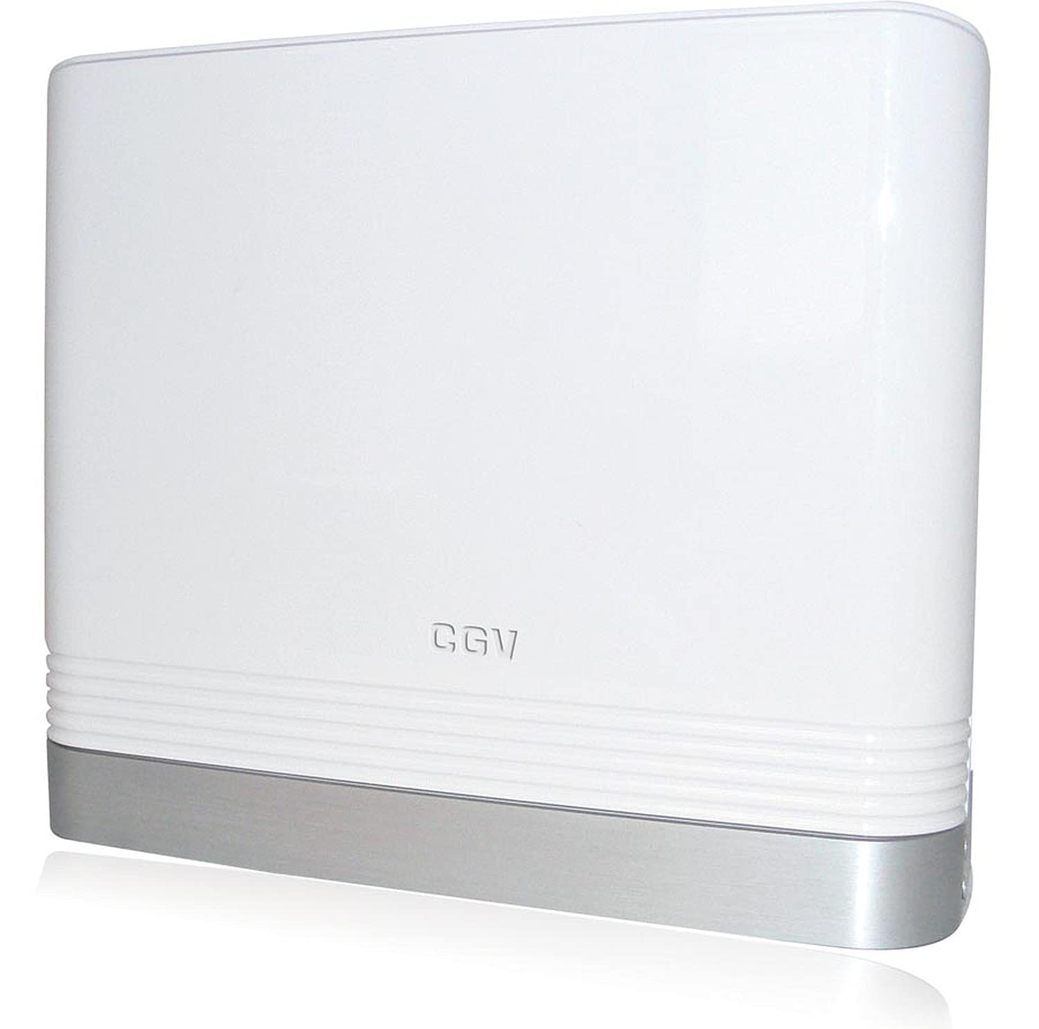 CGV AN-Delice Indoor Antenna for DVB-T/DVB-T2 with Amplifier Active Antenna for Indoor Use, Interference-free Reception Thanks to LTE Filter, Adjustable Gain, HDTV, 1.8 m Antenna Cable, Bracket, White