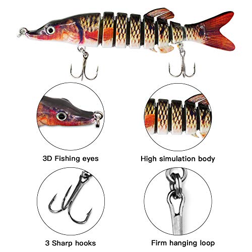 ROSE KULI Fishing Lures for Bass Multi Jointed Swimbaits Lifelike Hard Lures Tackle Kits
