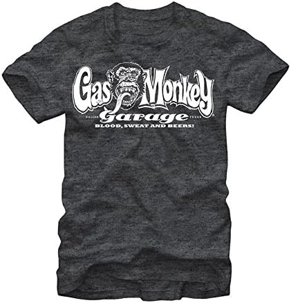 Gas Monkey Blood, Sweat, and Beers Mens Graphic T Shirt - Fifth Sun, Charcoal, X-Large