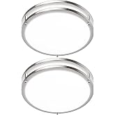 36W LED Ceiling Light Fixture, 12in Modern Flush Mount Ceiling Lights | Dimmable Ceiling Lamps Super Bright 3200LM, 3000K/4000K/5000K Adjustable for Bedroom Kitchen Bathroom Hallway, 2-Pack