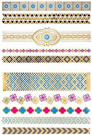 Oblique Unique® Temporary bracelet tattoos metallic look gold jewellery design adhesive tattoos