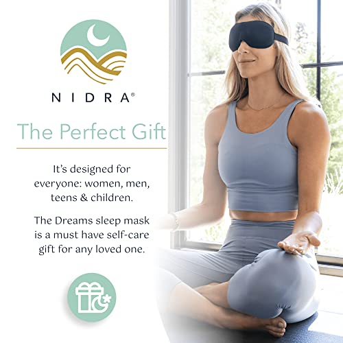 Nidra Small Medium Sleep Mask for Women & Men, Blackout Blindfold Eye