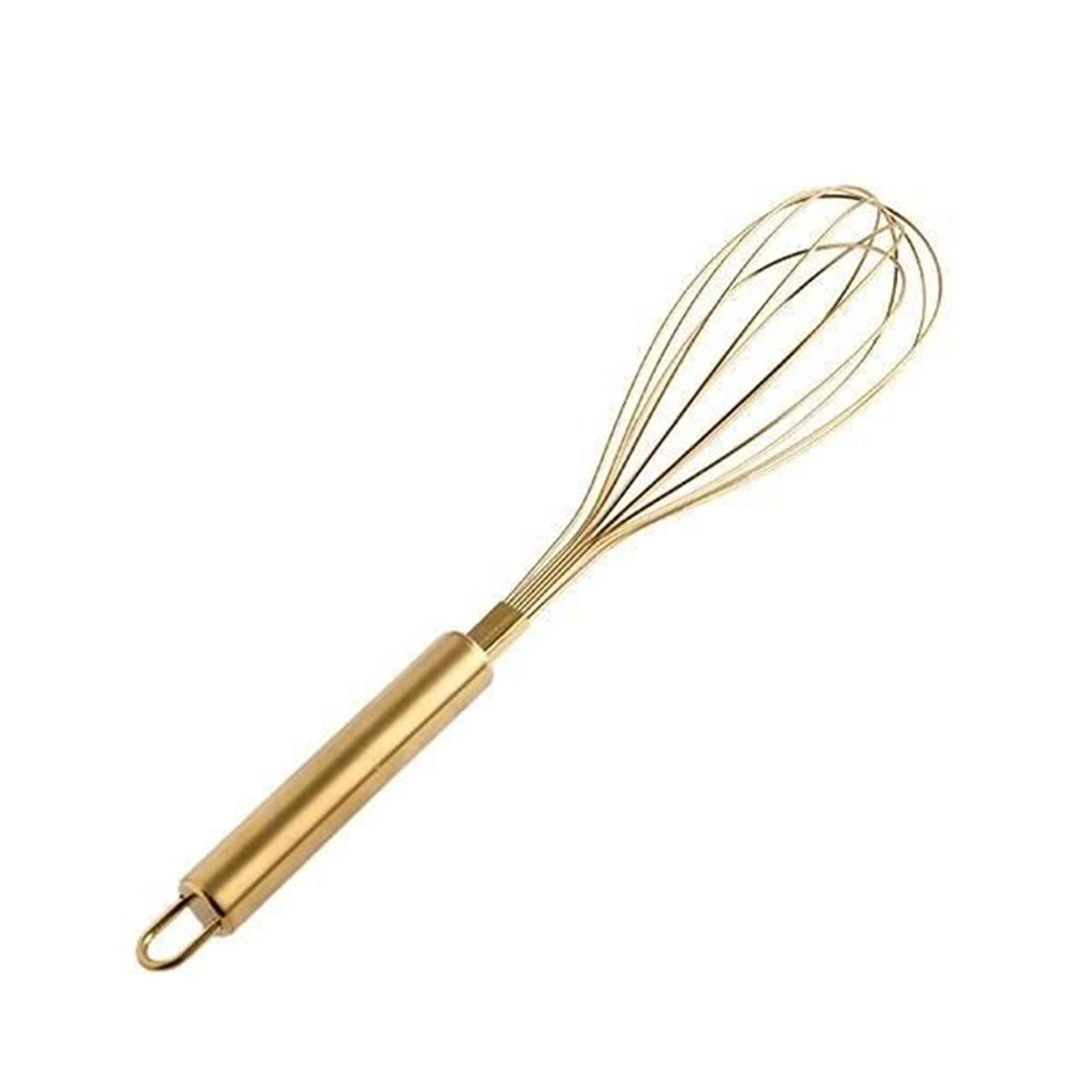 Photo 1 of Angel's Peel Lounge Stainless Steel Egg Whisk with Titanium Gold Plating - Ecofriendly Manual Egg Beater, Milk Frother, wire whisk, Hand Blender, Cake Tool and kitchen Gadget – Gold