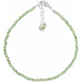 NJCRAFT Dainty Crystal Bracelet for Women – 2-3mm Faceted Bead Bracelet | Elegant Stackable Minimalist Jewelry for Everyday Wear