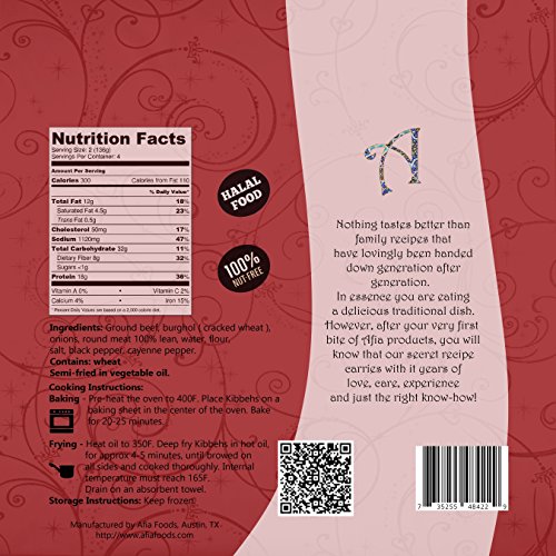 Frozen Large Kibbeh - Pack of 7 Bags (56 count Kibbehs) - Just Heat and Eat!