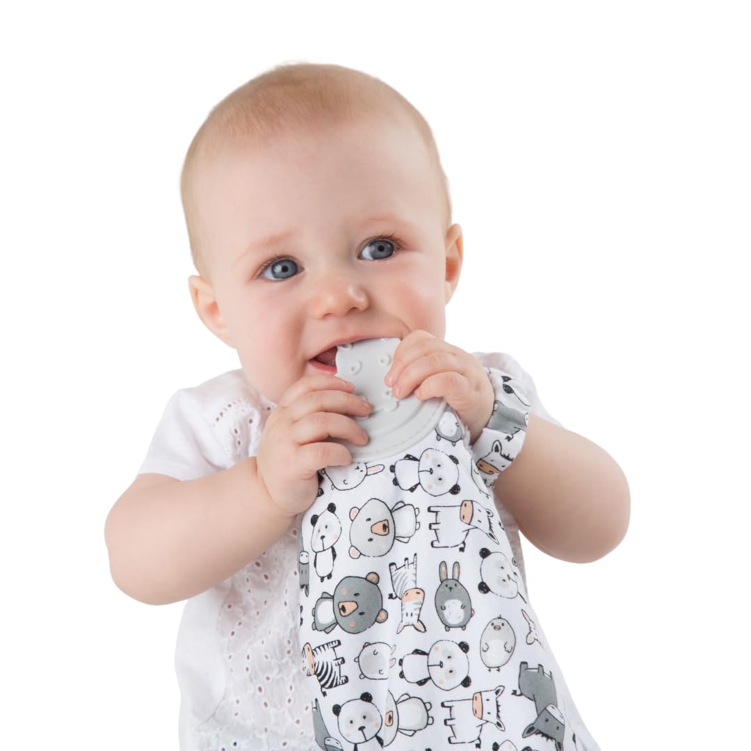 Cheeky Chompers Soft Baby Comforter | 4 in 1 Comfortchew | Baby Teething Aid & Sensory Toy | Silicone Teething Section | Soothing + Comforting | Panda Pals — image 1