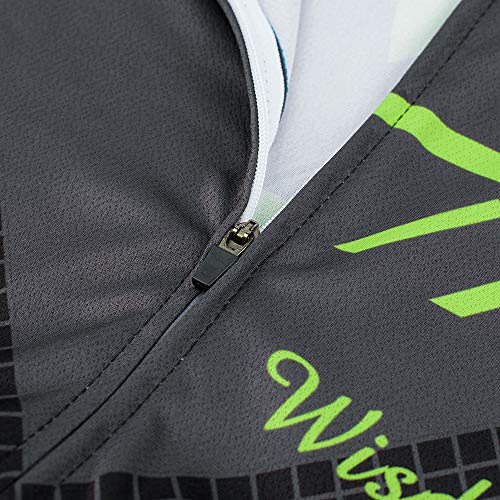 Men's Cycling Jersey Set MTB Bike Clothing Set Road Bicycle Shirts 3D Padded Shorts Quick-Dry Outdoor Riding Sportswear Grey Green - Thumbnail 3