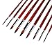 9 Pcs Pointed Round Paint Brushes Set with Synthetic Sable Hair for Fine Art, Miniature, Scale Model Painting in Acrylic, Oil, Watercolor for Students and Professionals