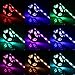 Lampwin Battery Operated LED Strip Light 6.6FT DC 12V Flexible IP65 Waterproof 60 Units SMD 5050 Color Changing RGB LED Rope Tape Light with Multi-color RF Remote Controller, Battery Case
