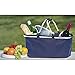 Insulated Folding Picnic Basket -Insulated Cooler with Carrying Handles (Navy)