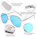 SOJOS Classic Aviator Sunglasses for Women Men Metal Frame Spring Hinges SJ1030, Silver/Blue