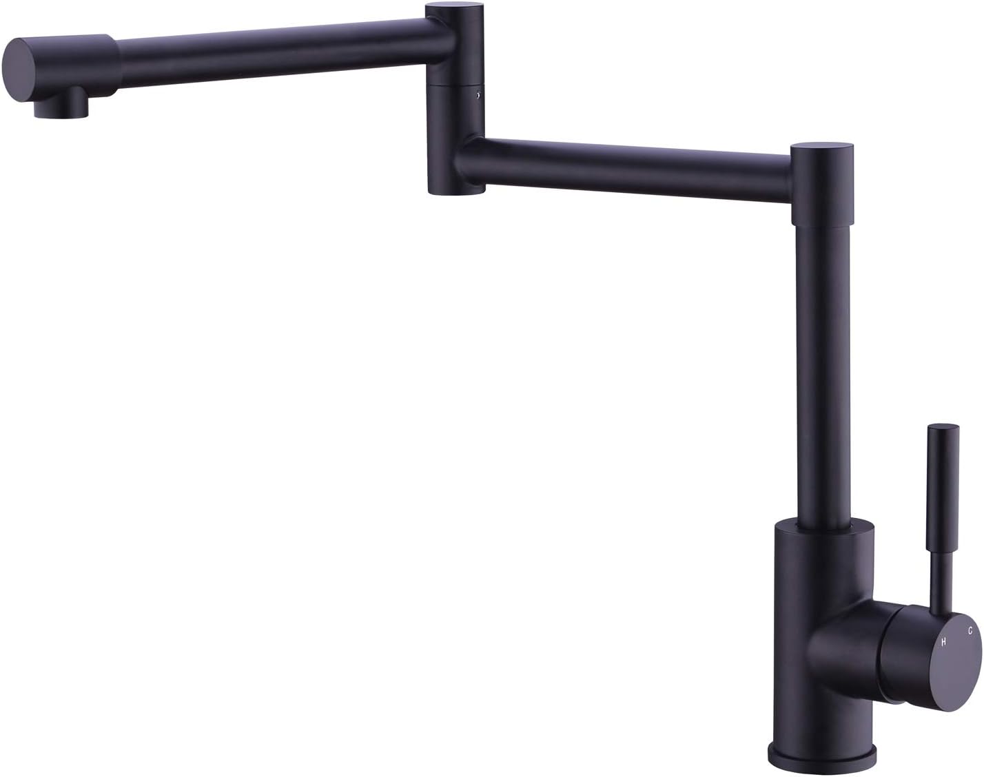 Avola Black Modern Single Handle 2 Joints Free Rotating SUS304