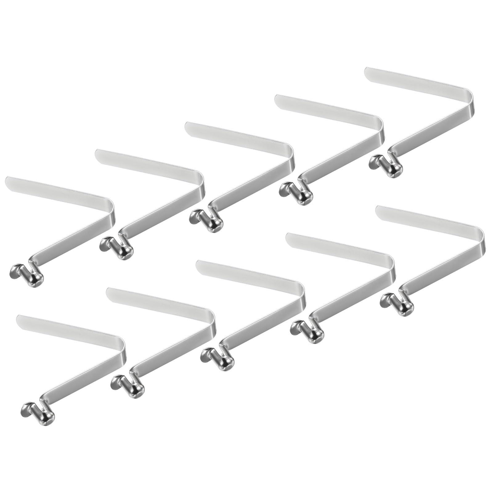 PATIKIL 10.5x7.5mm Kayak Paddle Snaps, 10 Pack Tent Pole Clips Steel V Shaped Single Pin Push Button Spring Clips Lock Tube Pole Clips for Camping Awning