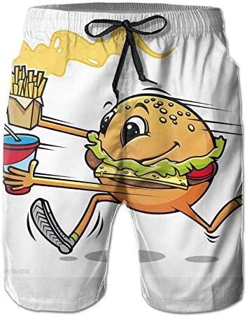 Running Cartoon Burgers 2017 Hot Man's Short Lastest