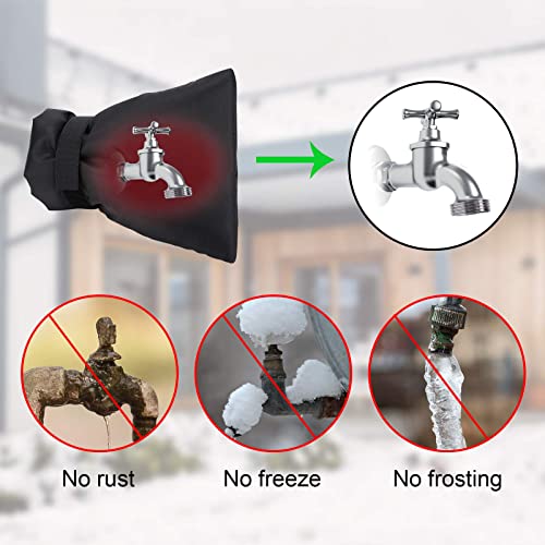 TOOVREN 2 Pack 7.28" W x 8.85" H Outdoor Faucet Covers for Winter
