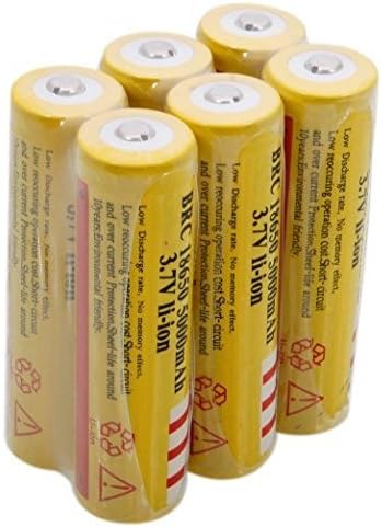 Ponnky 6Pcs 3.7V 18650 5000mah Rechargeable Lithium batteries
