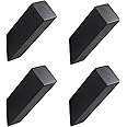 YJ YANJUN Black Towel Hooks for Bathroom 4 Pack Wall Mounted Stainless Steel Robe Coat Hook for Bath Kitchen Backpack Hooks Matte Black