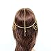 Hair Jewelry Head Band Head Chain for Women and Girls Gold Multi Layer Jewelry Drop Forehead Headband(gold)