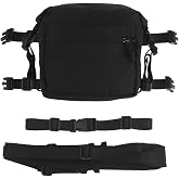 Tactical Chest Rig Expansion Pack,Large Capacity MOLLE Admin Open Top Pouch，Waist Bag Expansion Pack for Split Chest Pack