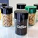 Coffeevac 1/2 LB – Patented Airtight Container | Multi-use Vacuum Container Works as Smell Proof Containers for Ground Coffee and Coffee Bean Containers. Black Cap and Clear Body