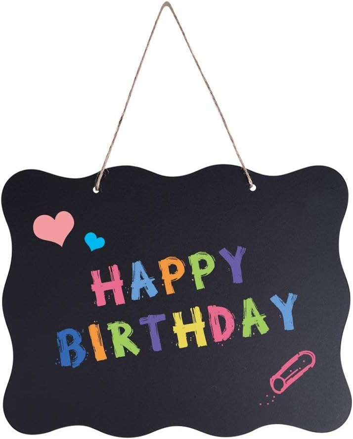 AUSTOR 3 Pack Chalkboard Sign 8x10 inch Double Sided Erasable Message Board with Hanging String and Cleaning Cloth for Wedding, Kitchen and Crafts : Office Products