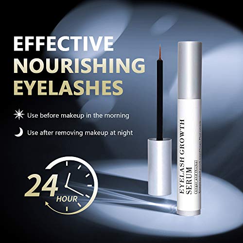 Natural Eyelash Growth Serum Enhancer Brow & Lash Enhancing Formula & Rapid Brow Growing Treatment for Longer, Thicker Eyelashes and Eyebrows 5ML