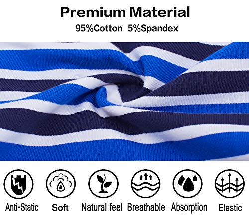 ADOLPH Men's Boxer Briefs 5 Pack No Ride-up Breathable Comfortable Cotton Sport Underwear-5 Pack Stripes-XL