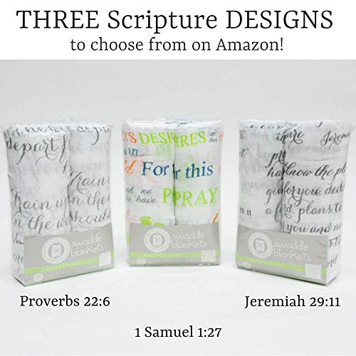 Scripture Strong Jeremiah 29:11 | Best Muslin Baby Swaddle Blanket Gift Set | 100% Cotton Receiving Blankets | Extra Large (4’x4’) | Brown, 2 Pack - Thumbnail 3