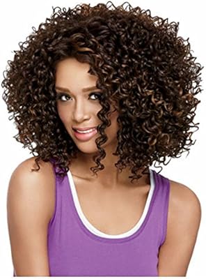 Diy Wig Short Curly Wigs For Black Women Synthetic Brown Hair Afro