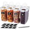 AS-Kitchen-Cereal-Containers-Storage-Set-of-4X-4L-Airtight-Container-with-Lid-Labels-Chalk-Pen-Pantry-Storage-Plastic-Containers-Flour-Storage-Container-Pet-Food-Storage-Containers-Dispenser A&S Kitchen Cereal Storage Containers Set of 4x 4L Airtight Container with Lid, Labels, Chalk Pen. Pantry Storage…